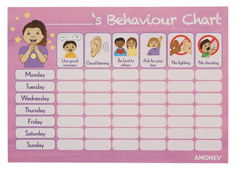 Amonev Behaviour Reward Charts for Boys and Girls Toddlers Twin Pack with 225 Star Stickers Included - Image 4