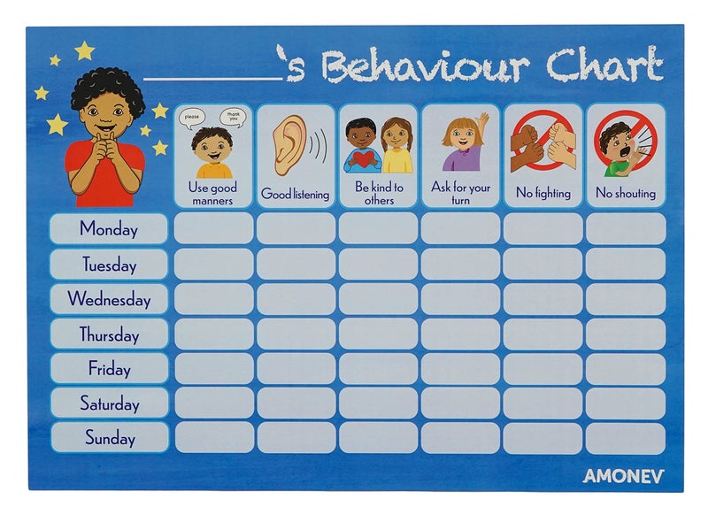 Amonev Behaviour Reward Charts for Boys and Girls Toddlers Twin Pack with 225 Star Stickers Included - Image 3