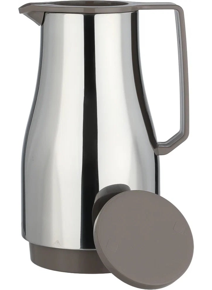 helios Thermos, 1 Liter, Glass Interior - Silver Cappuccino - Image 4