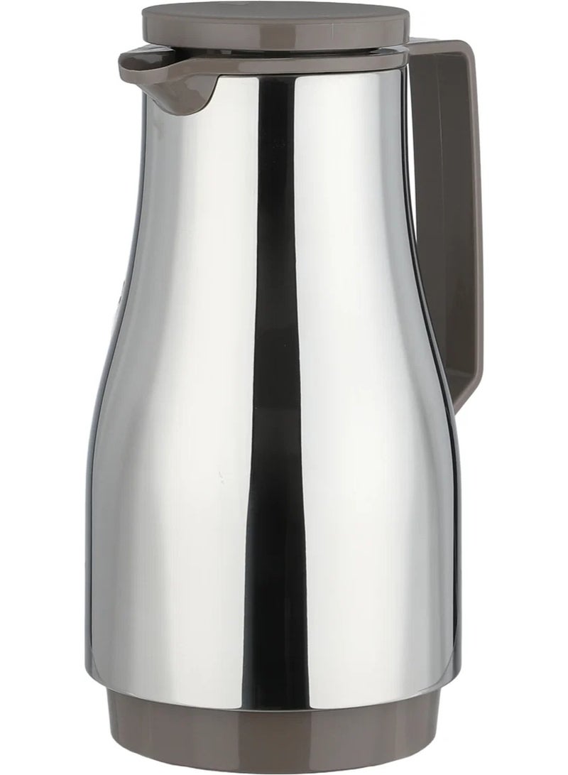 helios Thermos, 1 Liter, Glass Interior - Silver Cappuccino - Image 3
