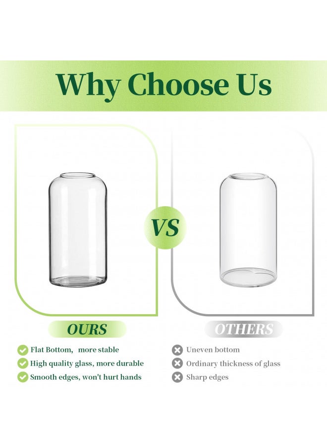 Hewory - Glass Bud Vases for Flowers - Hewory Blown Modern Small Glass Vases for Centerpieces Set of 3, Mini Clear Bulk Flower Vases for Wedding Party Events Home Decor Floral Arrangements (Not Include Flower) - Image 1