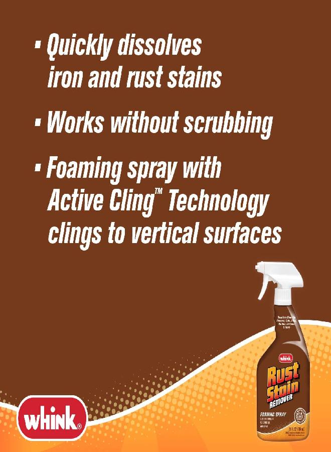 Rust-Oleum Whink Rust Stain Remover | Heavy-Duty Iron Stain Remover Foaming Spray with Excellent Cling for Toilets, Showers, Sinks, Outdoor Siding | 24 oz - Image 1