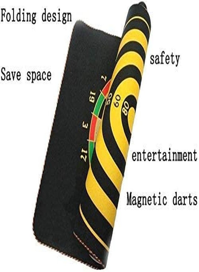 Fazzul Dartboard Magnetic Powerful with Double Faced Portable and Foldable Dart Game with 6 Colourful Non Pointed Darts for Kids, Multicolour (Multicolor-17Inch) - Image 4