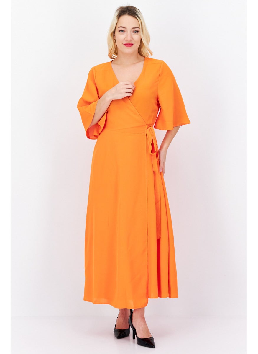 French Connection Women Plain Maxi Dress, Orange  - Image 1