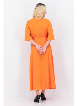 French Connection Women Plain Maxi Dress, Orange  - Image 2