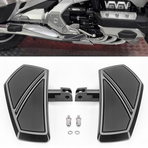 Aferrizu 1 Pair Rider Footpegs Front Floorboards Compatible with Honda Goldwing GL1800 & F6B Accessories 2001-2024 Motorcycle Highway Pegs (Black) - Image 1