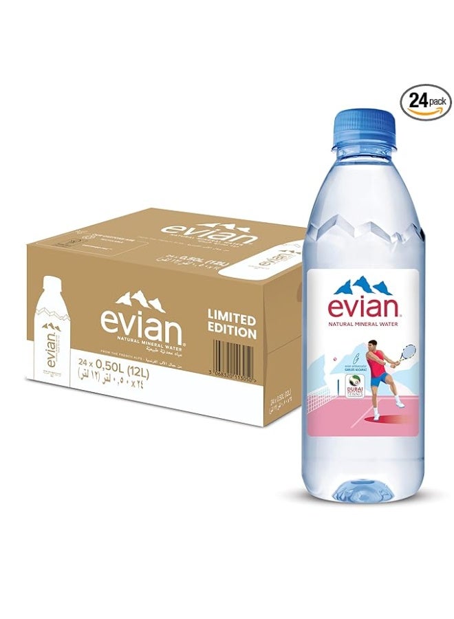 Evian Natural Mineral Water 500ml × 24 PET Bottles Pack - Image 1