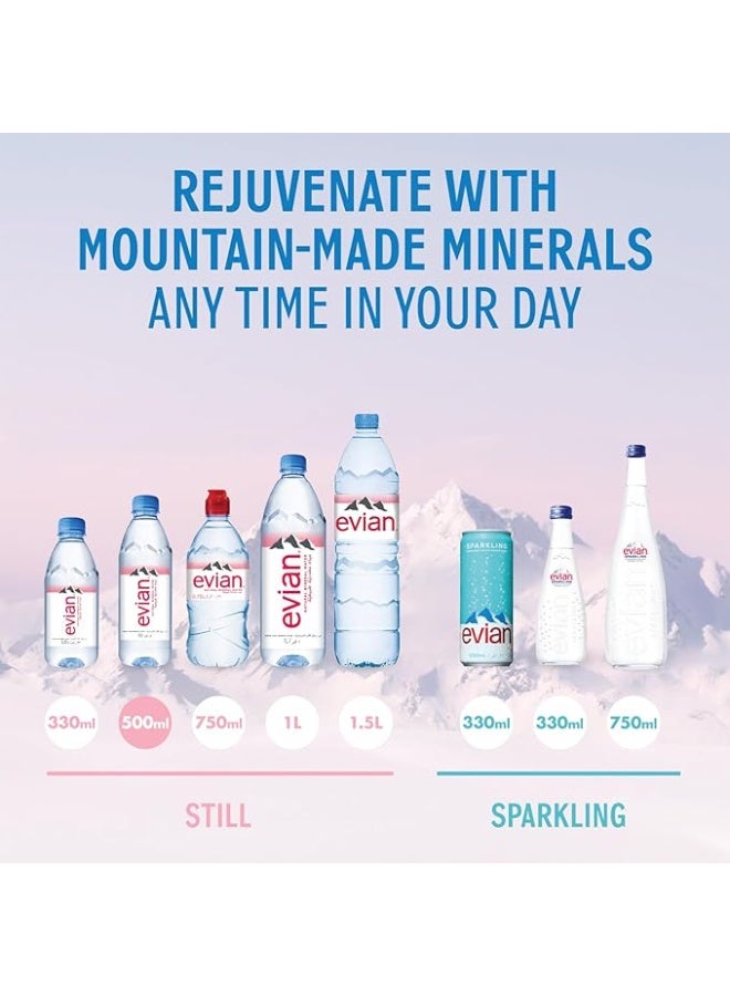 Evian Natural Mineral Water 500ml × 24 PET Bottles Pack - Image 2