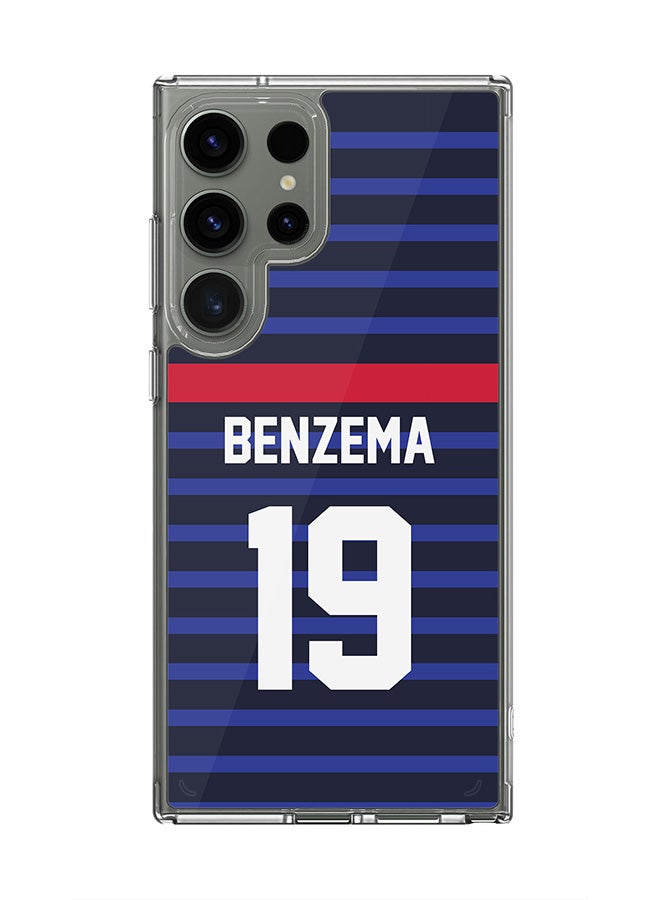 Stylizedd Classic Clear Case for Samsung Galaxy S23 Ultra ,Hybrid Soft Cover - Football Team - France, Player Name - Benzema - Image 1