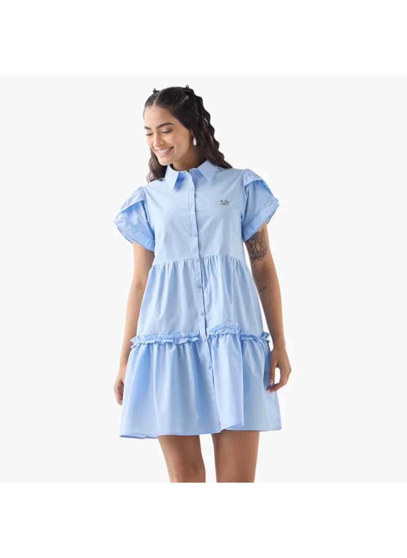 تواكستريمز 2Xtremz Butterfly Accent Tiered Shirt Dress