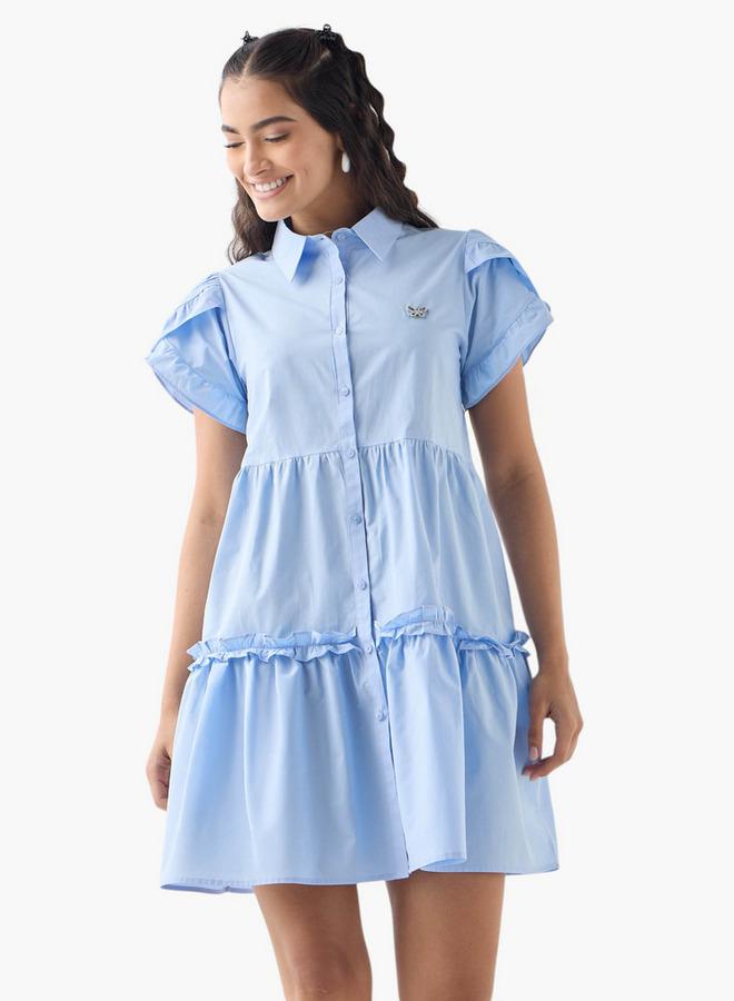 تواكستريمز فستان قميص بطبقات بتفاصيل فراشة من - Image 1