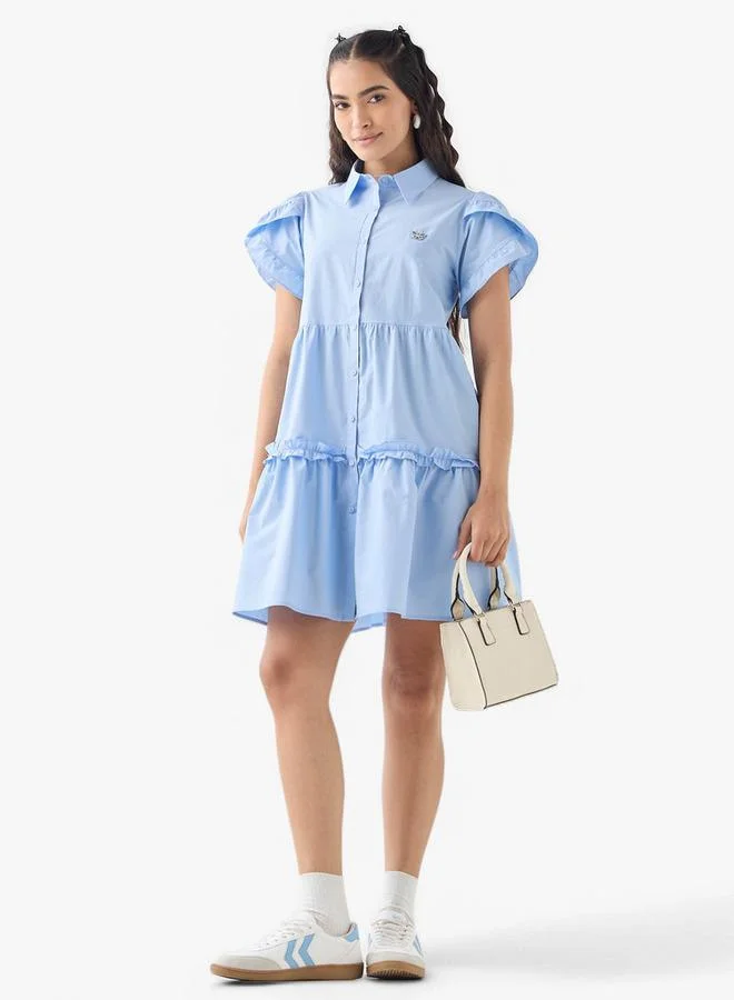 2Xtremz 2Xtremz Metal Accent Tiered Shirt Dress