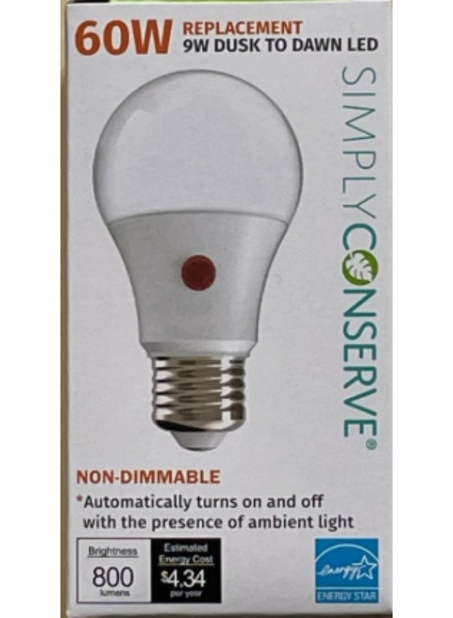 SIMPLY Conserve 60W Replacement 9W Dusk to Dawn LED - Image 1