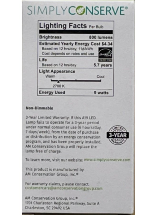 SIMPLY Conserve 60W Replacement 9W Dusk to Dawn LED - Image 2