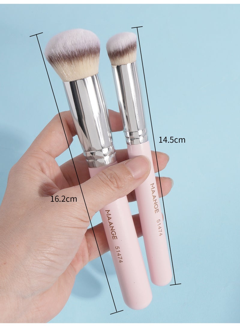 مانجي 4PCS فرشاة ماكياج مجموعة ، فرشاة ماكياج الوجه مؤسسة المخفي كفاف فرشاة ، فرشاة ماكياج عالية الجودة ، الوردي - Image 4