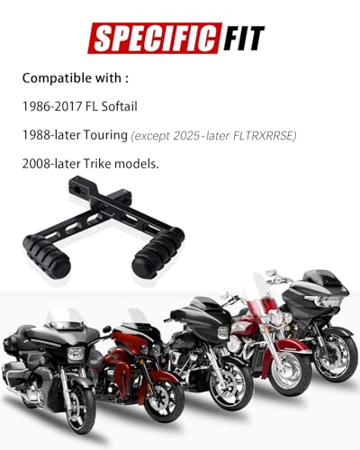 HAZAWA Heel Toe Gear Shifter Lever Pegs, CNC Shift Lever Peg Fit for Harley Touring Electra Glide Street Road Glide Road King 1988-later, FL Softail 1986-later, Tri Glide Trikes 2008-later (Black) - Image 2