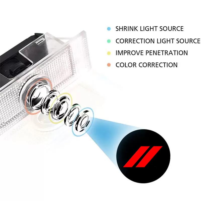 JUNMEI 2pcs Never Fade Door Light Led Logo for Dodge Charger Daytona Hellcat All Car Models Projector Ghost Shadow Puddle Courtesy Step Lights (Red) - Image 4