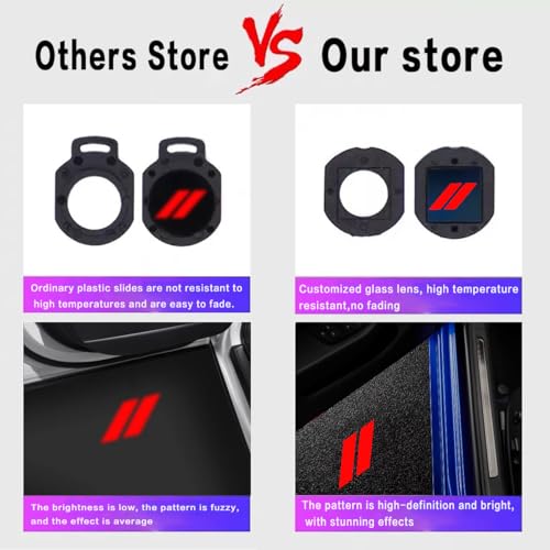 JUNMEI 2pcs Never Fade Door Light Led Logo for Dodge Charger Daytona Hellcat All Car Models Projector Ghost Shadow Puddle Courtesy Step Lights (Red) - Image 2