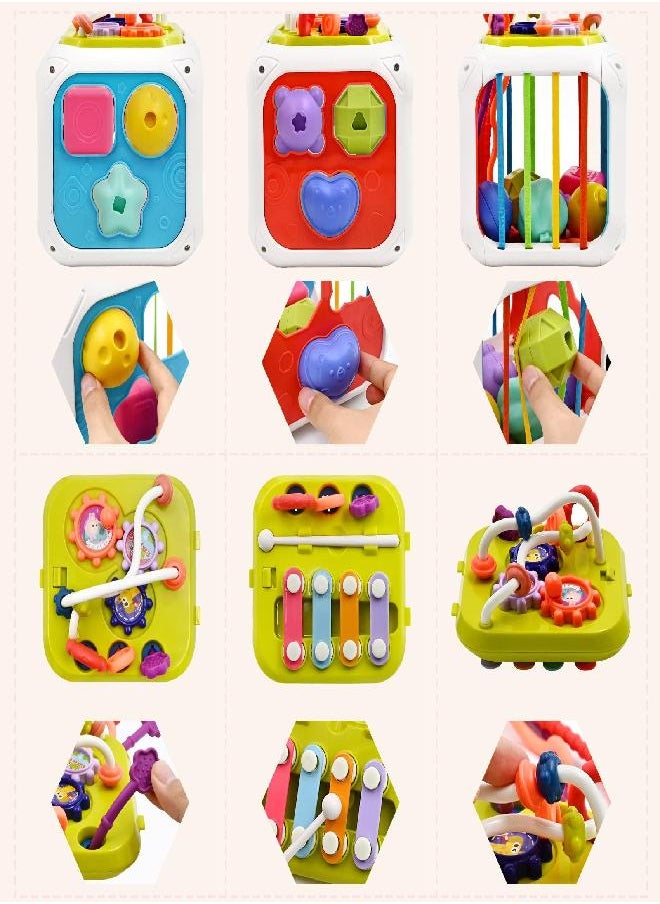 AiTuiTui - AiTuiTui Baby Toys 12-18 Months, Sensory Montessori Toys for 1 2 Year Old Boy Girl Gifts, 7 in 1 Multifunction Educational Toys with Shape Sorter, Stacking Blocks for Toddlers Birthday Gifts - Image 1