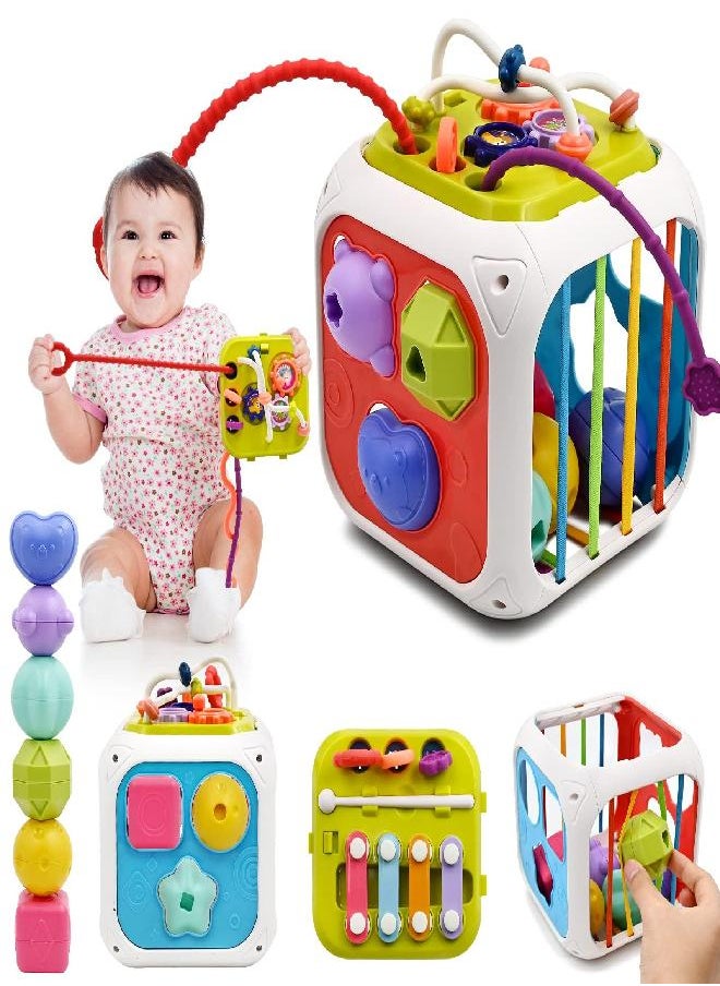 AiTuiTui - AiTuiTui Baby Toys 12-18 Months, Sensory Montessori Toys for 1 2 Year Old Boy Girl Gifts, 7 in 1 Multifunction Educational Toys with Shape Sorter, Stacking Blocks for Toddlers Birthday Gifts - Image 1