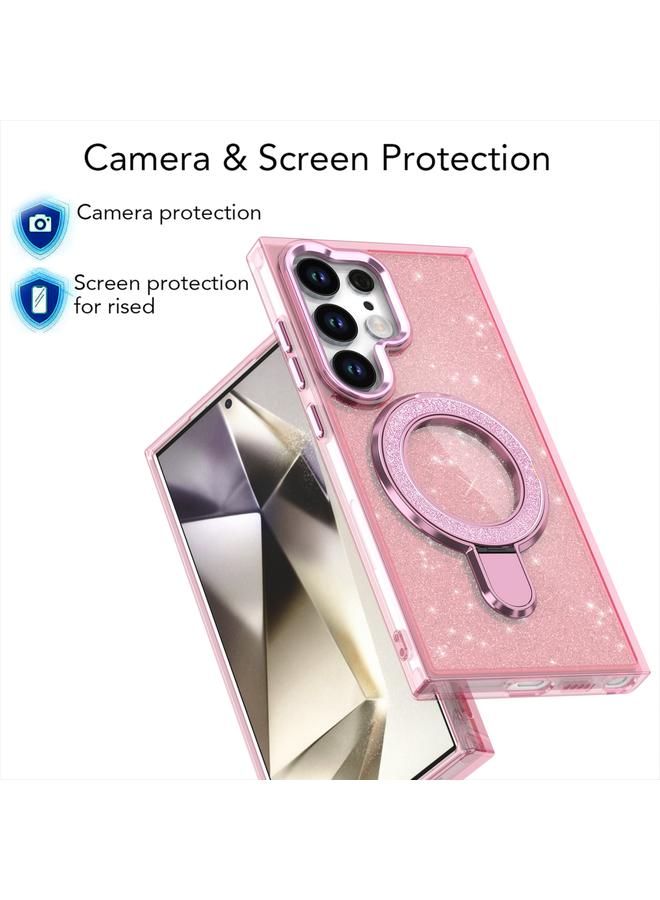 S-TOP Case For Samsung Galaxy S24 Ultra Glitter Ring Holder MagSafe Phone Case - Image 4