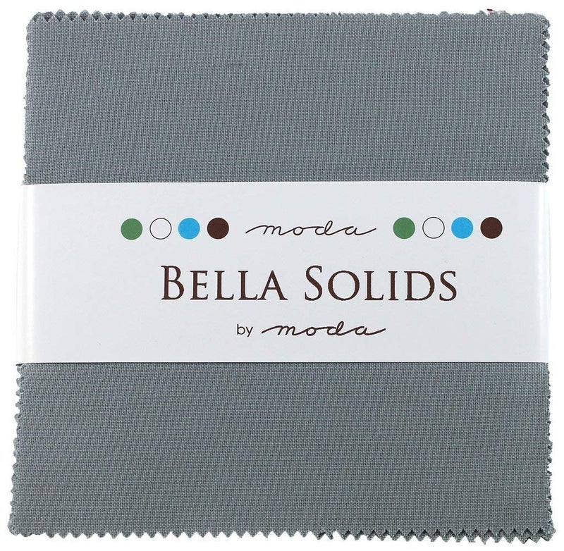 Moda Fabrics Bella Solids Steel Charm Pack 42 Squares 5" Moda Fabrics 9900PP 184 by Moda Fabrics - Image 4