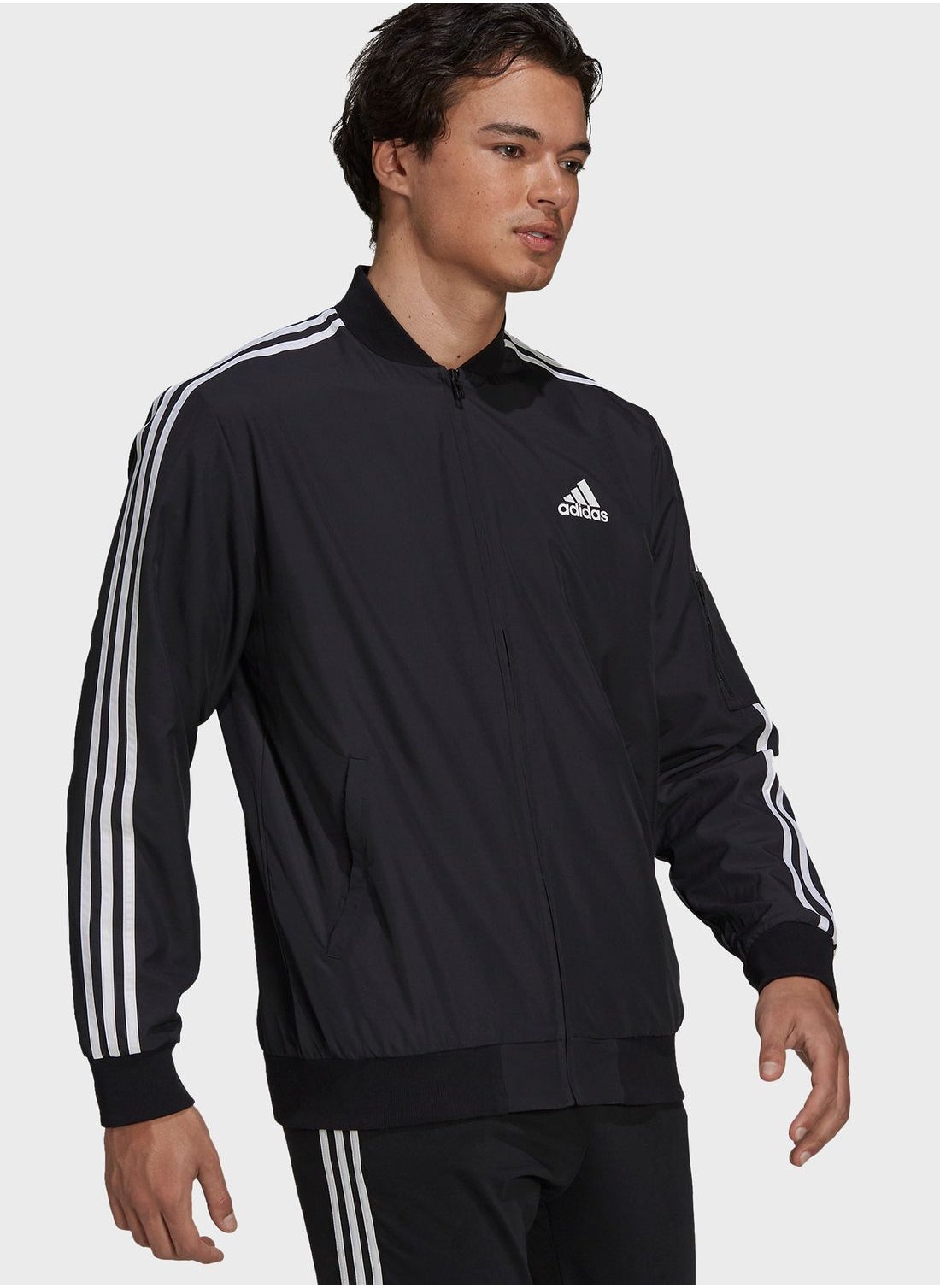 Adidas 3 2025 stripe bomber jacket