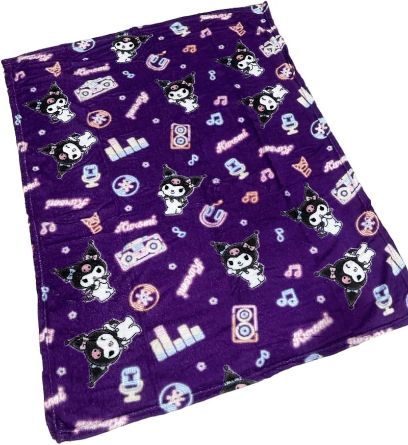 Northwest Kuromi & Friends Soft Silky Fleece Throw 40"x50" Kids Blanket “Neon Kuromi” - Image 1