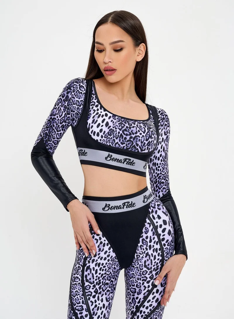 Bona Fide Aerobica Rash Snow Leo Aerobica Rash Crop Gym Top for Women for Women | Best Price UAE