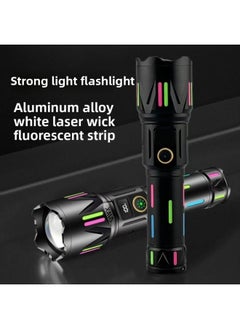 Generic Outdoor Strong Color Bar White Laser Flashlight Digital Telescopic Zoom Charging Treasure Aluminum Alloy Flashlight-Color:B602 White Laser Flashlight + Color Box + Usb Cable + 1 Battery  - Image 2
