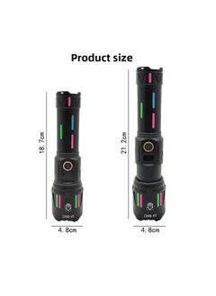 Generic Outdoor Strong Color Bar White Laser Flashlight Digital Telescopic Zoom Charging Treasure Aluminum Alloy Flashlight-Color:B602 White Laser Flashlight + Color Box + Usb Cable + 1 Battery  - Image 4
