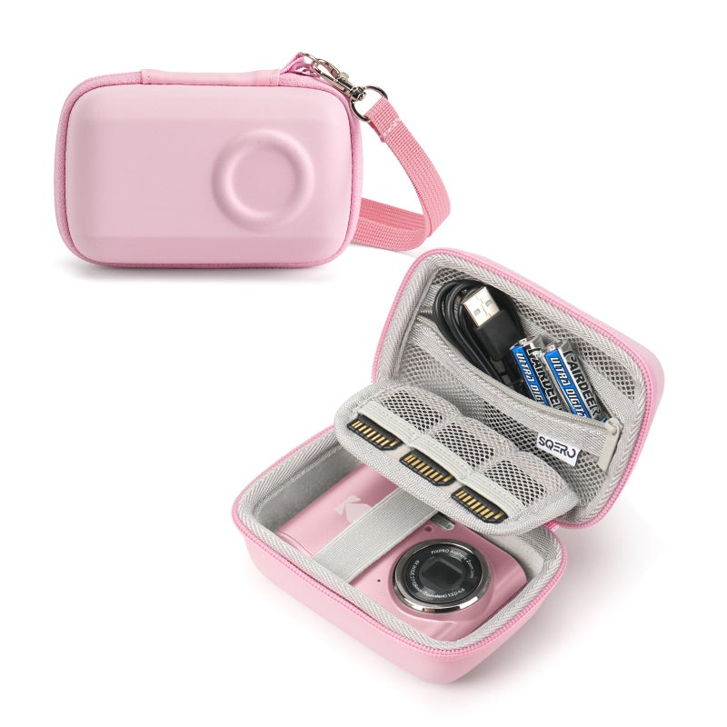 SQERO Digital Camera Case for KODAK PIXPRO FZ45 FZ55 & CAMKORY 1080P - Compact Travel Bag with 3 SD Card Slots Small Lightweight Pouch  Cute Gifts for Adults Kids - Image 1