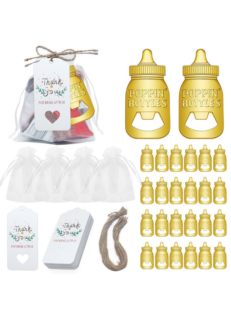 New Baby Bottle Opener, Baby Shower Party Favor Gold 