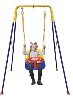 Piccasio Baby Swing Set, Heavy Duty Kids Swing Seat, Folding Metal Stand for Indoor & Outdoor Use, Clear instruction & Easy to Assemble  - Image 1