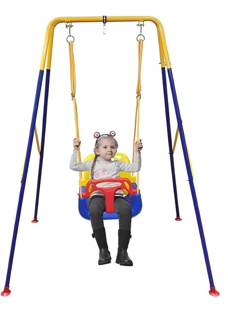 Piccasio Baby Swing Set, Heavy Duty Kids Swing Seat, Folding Metal Stand for Indoor & Outdoor Use, Clear instruction & Easy to Assemble  - Image 1