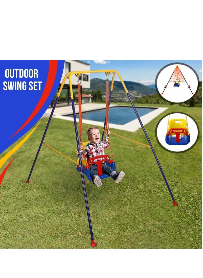 Piccasio Baby Swing Set, Heavy Duty Kids Swing Seat, Folding Metal Stand for Indoor & Outdoor Use, Clear instruction & Easy to Assemble  - Image 3