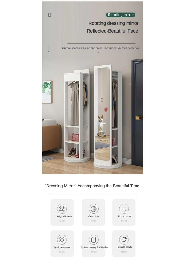 Generic - Rotating Solid Wood Dressing Mirror Cabinet with Storage Rotatable Full Length Rotating Mirror Jewelry Cabinet - Image 1