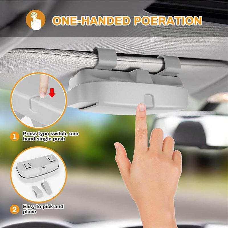 VANITYA Universal Car Visor Sunglasses Case Holder, Plastic Eyeglasses Clip Storage Case Holder Organizer with Magnetic Closure, Fits All Car Visors, Easy Installation, Protects Glasses, Ideal for Sunglasses - Image 2