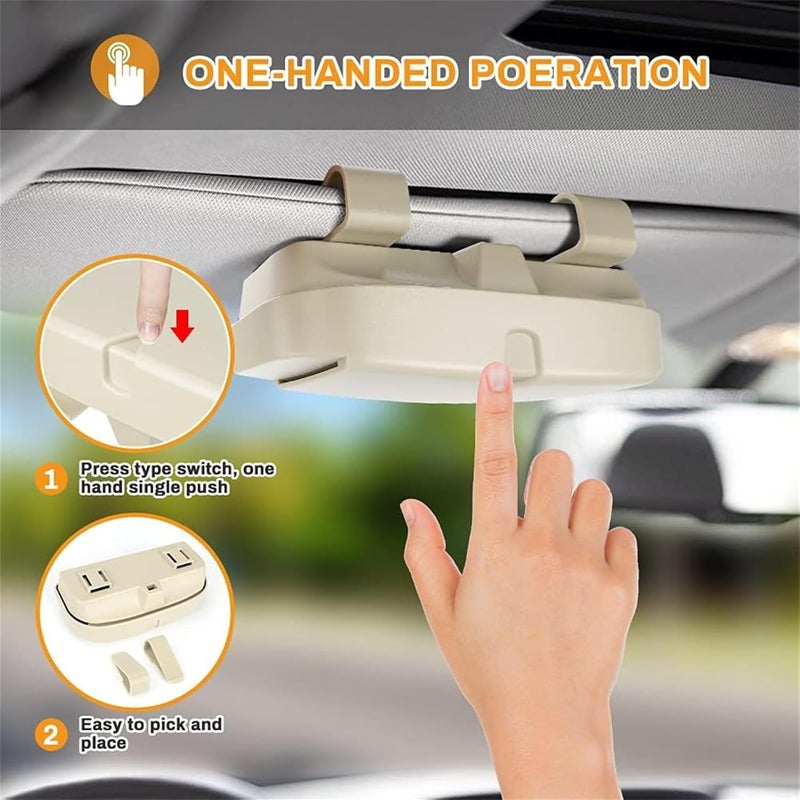 VANITYA Universal Car Visor Sunglasses Case Holder, Plastic Eyeglasses Clip Storage Case Holder Organizer with Magnetic Closure, Fits All Car Visors, Easy Installation, Protects Glasses, Ideal for Sunglasses - Image 4