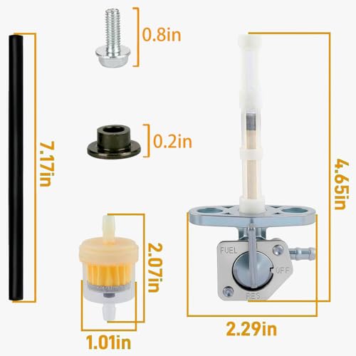 Earlyred Petcock Fuel Shutoff Valve Tank Switch for Honda CRF XR 50 70 80 CRF50 CRF50F CRF80 CRF80F CRF150F CRF230F XR50 XR70 XR80 XR80R Parts 16950-GCF-671 16950-GEL-701 16950-GN1-871 with Gas Oil Filter - Image 5