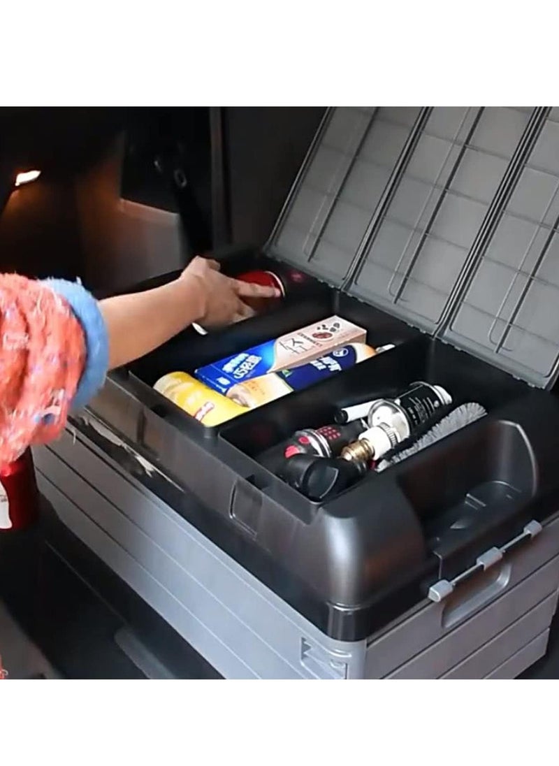 Manful Outdoor Double-layer Camping Storage Box, Stackable Bins with Lids Small Parts Organizer, collapsible Waterproof Storage Box, container Store Crates, large Easy Storage Crate Boxes, garage Kitchen  - Image 3