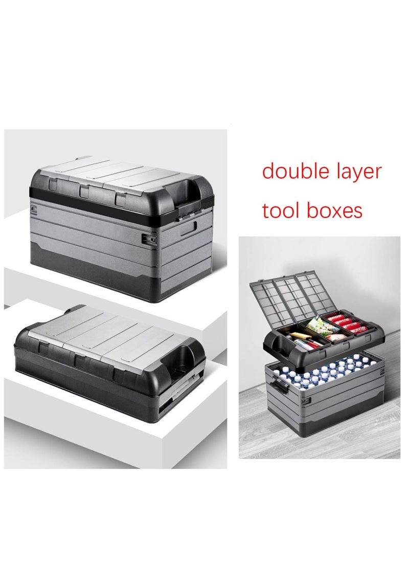 Manful Outdoor Double-layer Camping Storage Box, Stackable Bins with Lids Small Parts Organizer, collapsible Waterproof Storage Box, container Store Crates, large Easy Storage Crate Boxes, garage Kitchen  - Image 5