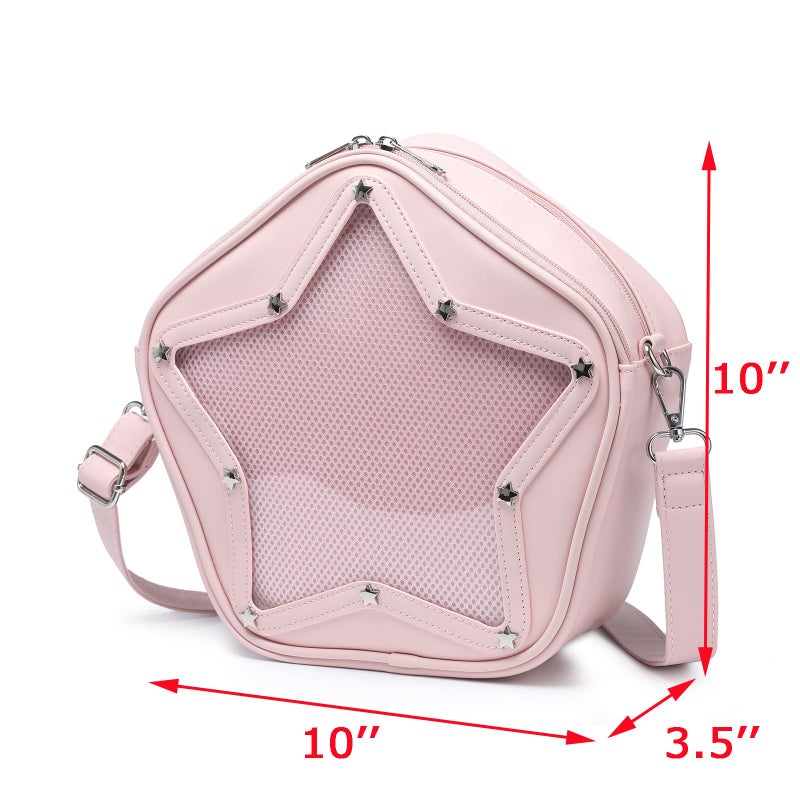 CHERRY SAUCE Kawaii Star PU Leather Ita Bag Y2k Shoulder Crossbody Bag Aesthetic Cute Pin Display - Image 2
