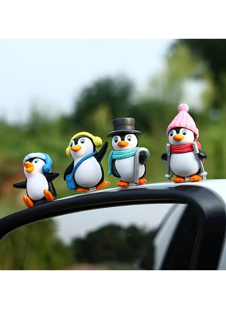 Generic - 4pcs Penguin Design Car Ornaments, Cartoon Penguin Cute Creative Car Interior Ornaments, Car Dashboard Decoration - Image 1