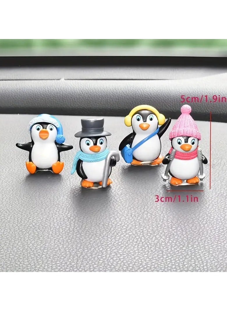 Generic - 4pcs Penguin Design Car Ornaments, Cartoon Penguin Cute Creative Car Interior Ornaments, Car Dashboard Decoration - Image 1
