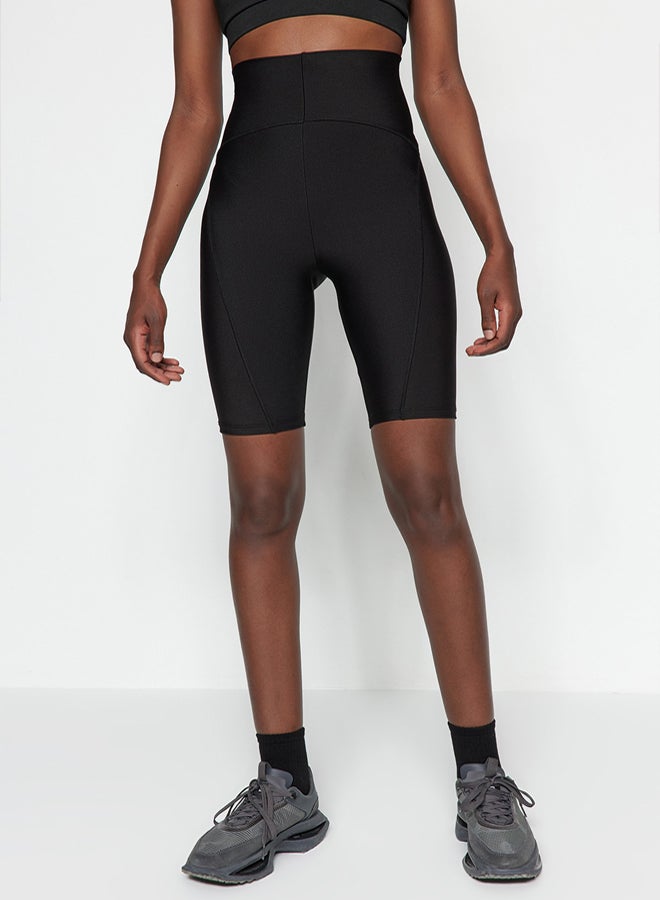 trendyol Black Gathering Knitted Sports Biker/Cycler/Short Tights  - Image 2