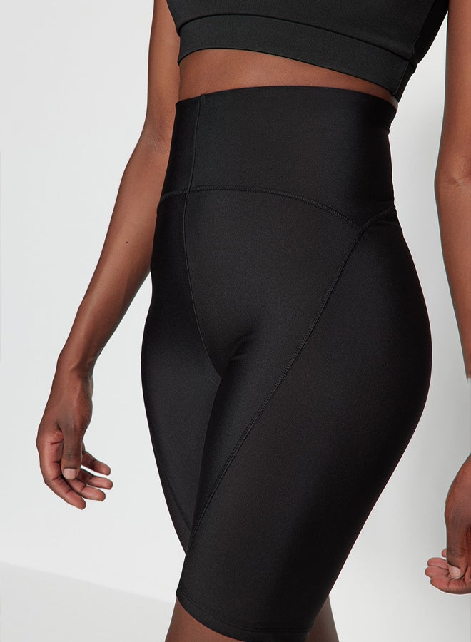 trendyol Black Gathering Knitted Sports Biker/Cycler/Short Tights  - Image 3