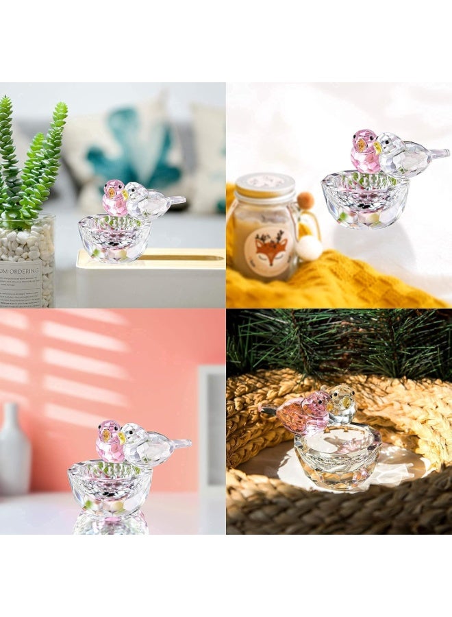 كريستال طائر تمثال الجمع الفن الزجاج التمثالات الحيوانية جدول ديكور المنزل - Image 3