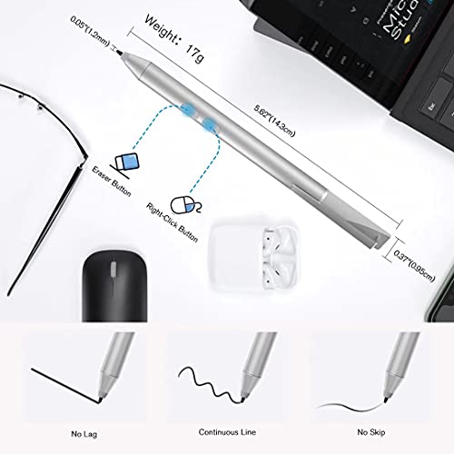tesha Pen for Surface, 1024 Pressure, Eraser & Right-Click, Palm Rejection,2500 Working Hours for Surface Pro 11/10/9/8/7/6/5/4/3/X, Surface Go/Book 4/3/2/1, Surface Laptop Studio 6/5/4/3/2/1 - Image 4