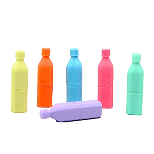 Ayat Penny Wise® | Quirky Bottle Shape Highlighters | Set Of 6 | Chisel Tip Fine Grip Marker Pen | Ideal Gifts For Stationery Hoarders & Kids | Party Return Gifts For Girls. (Multicolor) - Image 1